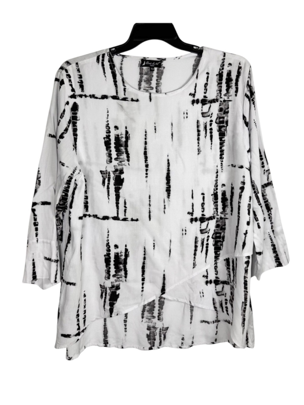 BLANC DU NIL France Flowy Layered White Tunic Blouse One Size- France TU
